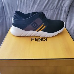 Men's Fendi Black Fabric Sneakers Size 7 (8 US)